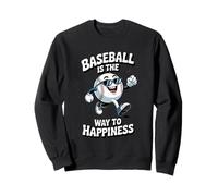 Baseball Is the Way to Happiness Swing, Smile, Repeat Sweatshirt