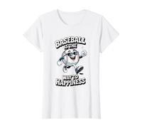 Baseball is The Way to Happiness Swing, Smile, Repeat T-Shirt Graphique avec Valeur