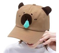 Baseball Jeune Chapeau Capybara, Chapeau Capybara, Cosplay Broidered Capybara Cute Animal Cap, Chapeaux drôles Accessoires d'animaux Confortables réglables pour Pâques, Anniversaire, Thanksgiving