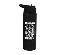 Baseball Like A Hug For My Brain Funny Baseball Player Stainless Steel Insulated Water Bottle