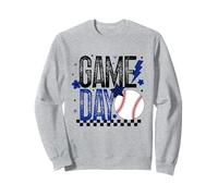 Baseball Mom Coach Girls Baseball Player Retro Noir & Bleu Sweatshirt