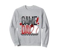 Baseball Mom Coach Girls Baseball Player Retro Noir et Rouge Sweatshirt