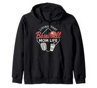Baseball Mom Dugout Life Day Game Day Support Team Spirit Sweat à Capuche