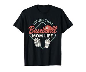Baseball Mom Dugout Life Day Game Day Support Team Spirit T-Shirt