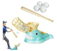 Baseball Pitching Machine Outdoor Toy, Adjustable Swing Trainer, Batting Practice Pitcher, Bat and Ball Set for Kids, Family, Backyard Games, Training, Sports Activities, 13.39x8.66x9.06 inches