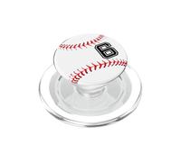 Baseball Player #6 Back No 6 Baseball Pit Boy Girl PopSockets PopGrip pour MagSafe