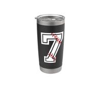BASEBALL Player #7 Jersey Back No 7 Sports Pit Ball Gobelet isotherme en acier inoxydable double paroi