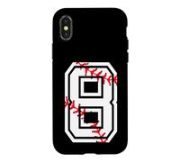 Baseball Player #8 Jersey Back No 8 Sports Pit Ball Coque pour iPhone X/XS
