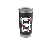 BASEBALL Player #8 Jersey Back No 8 Sports Pit Ball Gobelet isotherme en acier inoxydable double paroi