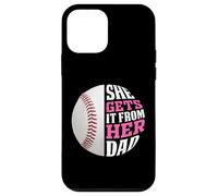 Baseball Saying She Gets It from Her Dad Funny Baseball Dad Coque pour iPhone 12 Mini