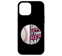 Baseball Saying She Gets It from Her Dad Funny Baseball Dad Coque pour iPhone 12 Pro Max