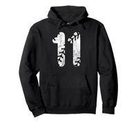 Baseball Softball Mom #11 Number 11 Lacets usés Blanc Sweat à Capuche