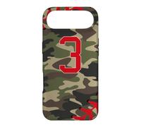 Baseball Softball Number 3 Jersey Uniform Camouflage Red Coque pour iPhone Air