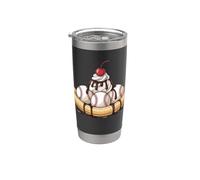 Baseball Split Banana Funny Baseball Player Dessert Humour Gobelet isotherme en acier inoxydable double paroi
