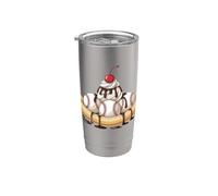 Baseball Split Banana Funny Baseball Player Dessert Humour Gobelet isotherme en acier inoxydable double paroi