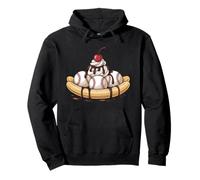 Baseball Split Banana Funny Baseball Player Dessert Humour Sweat à Capuche