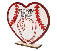 Baseball Wood Block Sign, Sports Decor Sign, 8.46x5.91in Baseball-Themed Decorations, Stylish Design, Authentic Wooden Sport Signs for Living Room, Desk & Shelf