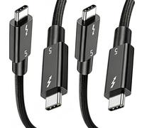 basecolors Lot de 2 câbles USB pour câble Thunderbolt 5 de 1,5 m, charge 240 W, transfert de données 80 Gbit/s, écrans 8K/4K, compatible Thunderbolt 4, SSD, MacBook M4 Pro/Max, iPhone 17/16, station