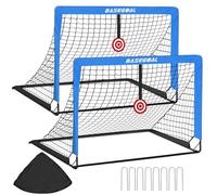 BaseGoal Cage de Foot Pliable, Lot de 2 But de Foot Extérieur avec Cible Suspendue, Sac de Transport, Équipement d'entraînement de Football Adapté à l'intérieur ou à l'extérieur
