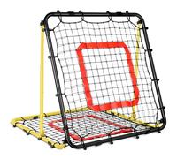BaseGoal Filet de Rebond Football, 85 * 85 cm Ajustable Angle Réglables Rebondisseur de Football Pliable avec Filet Double Couche, Convient pour Entraînement et Plus Varié Enfants et Adolescents