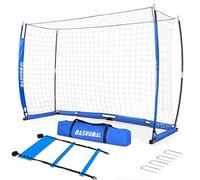 BaseGoal Rrande But de Football 180cm x 120cm avec échelle d'agilités Bleu