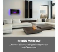 Basel Baseline Cheminée électrique 2000 watts 2 niveaux de chauffage 7 couleurs verre