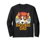Basenji Dog Dad Retro Vintage Funny Reto Pet Owners Manche Longue