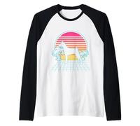 Basenji Dog Vintage 80s Vaporwave Aesthetic Puppy Lover Manche Raglan