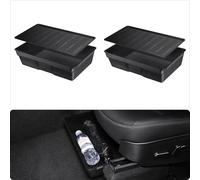 BASENOR 2 pièces Tesla modèle Y sous le siège boîte de rangement organisateur plateau caché bacs sous le siège avec couvercle accessoires intérieurs Gen 2 2021-2024