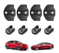 BASENOR 2017-2025 2026 Tesla Model Y Model 3 Couvercle de Serrure de Porte [Carbon Edition] [Pas de Ruban adhésif nécessaire], Protecteur de Serrure de Porte pour Model 3 Model Y Lot de 8