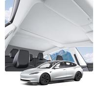 BASENOR 2025 Upgraded Tesla Model 3 Glass Roof Sunshade with Storage Bag Sunroof Blocking Heat Cover Top Window Sun Protection for Model 3 Interior Accessories 2025 Grey (No Sag)