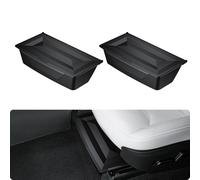 BASENOR 2Pcs Boîte de Rangement Sous Siège pour Tesla Model Y Juniper 2025 2026, Organisateur Caché avec Couvercle, TPE Antidérapant, Accessoires Intérieurs (Standard/Premium/Performance)