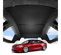 BASENOR Pare-soleil de toit pour Tesla Model S 2025-2022 [sans écart] Pare-soleil de toit en verre protection UV pliable pour modèle S/Model S Isolation thermique à carreaux Noir