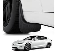 BASENOR Tesla Model S/Model S Plaid Mud Flaps Splash Guards No Drilling No Tape Mudguards All Weather Protector Mudguards pour 2021-2024 Model S Exterior Accessoires (Lot de 4)