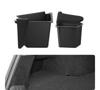 BASENOR Tesla Model Y 2020-2024 Lot de 2 bacs de rangement étanches pour coffre arrière avec rebord en moquette Accessoires intérieurs pour modèle Y 5 places