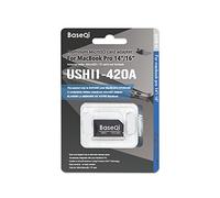 BaseQi UHS-II Adaptateur microSD en Aluminium pour MacBook Pro M1 2021 14" et 16" (Adaptateur, argenté)