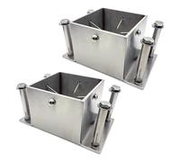 Bases carrées pour poteaux, Paquet de 2 supports de base de poteau en bois carrés, plusieurs tailles(120x120 mm (4.7x4.7 in))