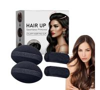 Bases de cheveux de volume d'éponge, clip de bosse de cheveux pour le volume | Clip augmentant du volume de cheveux 4x,4 Pack Invisible Braiding Bun Pad Accessories Tool for Girls Hairstyle Lady Use U