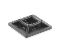 Bases de collier adhésives Klauke noires 19mm x 19mm, lot de 100