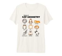 Bases De La Géométrie du Chat Professeur De Mathématiques T-Shirt Haut de Gamme