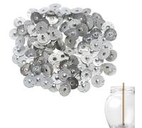 Bases de mèche de bougie - Support de mèche en métal Lot de 300, bases de fixation de 12,5 mm pour la fabrication de bougies, guide de mèche lisse | Central fiable maintient une stabilité de
