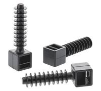 Bases de serrage entretoises murales à goujon Klauke noires 37mm x 13mm, lot de 100