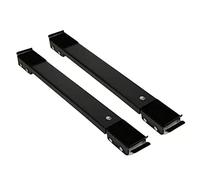 Bases réglables pour machine à laver, glissières d'appareil, support robuste pour réfrigérateur, lave-vaisselle, sèche-linge, chariot de meubles avec frein et élévateur (noir)