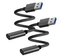 BASESAILOR Adaptateur Câble USB 3.0 vers USB C 0.2M 2Pack,Connecteur Type C Femelle vers Type A Mâle 5Gbps GEN 1 pour Apple iPhone 17 17e Air 16 15 14 Pro Max Plus,Airpods 4,Samsung Galaxy S26 S25 S24