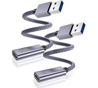 BASESAILOR Adaptateur Câble USB C Femelle vers USB 3.0 Mâle 0.2M 2Pack,Connecteur 3.1 Type A 5Gbps GEN 1 pour iPhone 17 Air 16e 16 15 14 Pro Max,Samsung S25 S24 A55,iPad 10 Mini 7,Apple Watch 10 11