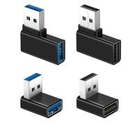 Basesailor Adaptateur USB 3.0 Angle 4 Pack,Connecteur Rallonge USBA 90 Degrés Haut Bas 5Gbps Convertisseur Forme L pour USB Hub,PS5 PS4 Slim,CarPlay,Imprimante,PC,Laptop,Type A Chargeur,Clavier,Souris