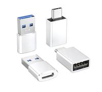 BASESAILOR Adaptateur USB C 4 Pack,Type C Femelle vers USB A Mâle Chargeur Câble & Thunderbolt 4 OTG Convertisseur pour Apple Mac, iPhone 17 16 15 14 13 12 11 Pro Max Mini,Samsung Galaxy S26 S25 S23