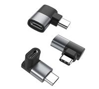 BASESAILOR Adaptateur USB C 90 Degrés 3Pack,Angle Droit Type C Mâle vers USBC Femelle PD 100W 3.2 Convertisseur,Thunderbolt 4 3 Connecteur d'Extension pour MacBook,iPhone 15 16,Steam Deck,Switch,17