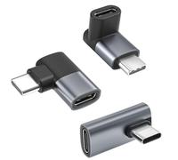 BASESAILOR Adaptateur USB C 90 Degrés 3Pack,PD 100W Convertisseur Angle Droit,Type C Mâle vers USBC Femelle,40Gbps USB4 Thunderbolt 4 3 Extension pour MacBook,iPhone 17 17e 16,Steam Deck,Switch
