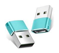BASESAILOR Adaptateur USB vers USB C 2 Pack,Type C Femelle USBA Mâle Convertir Chargeur pour iPhone 17 16 15 14 13 12 Pro Max Mini SE,Apple Watch 8 9 10,Samsung Galaxy S24 S23 A54 A53 A52,Tab A8 A9